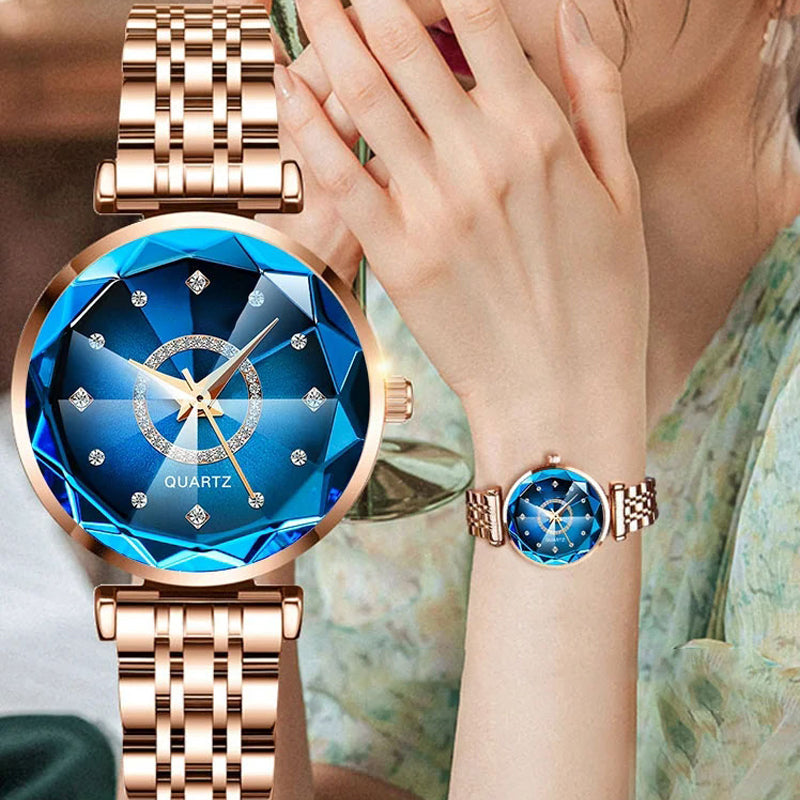 Avelena | Diamant Zifferblatt Damen Wasserdichte Uhr