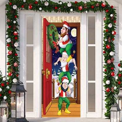Avelena | Weihnachts Türdekoration | Stoff Türcover | Waschbar & Wiederverwendbar
