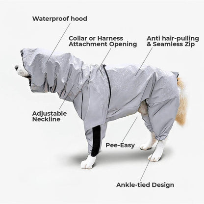 Avelena | Wasserdichter Hundemantel mit Beinen – Reflektierende Hunderegenjacke für kleine und große Rassen | Bester Regenmantel für Hunde UK