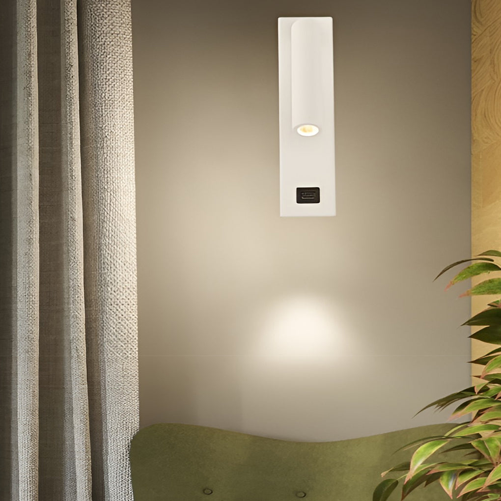 Avelena | Artilicht Rechteckige, Verstellbare, Moderne Led-Wandlampe mit Schalter und Usb-Ladeanschluss