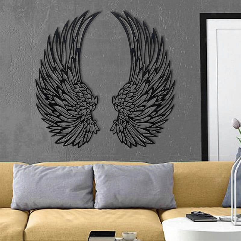 Avelena | 🌟🌟Metall Wandkunst mit Engel Flügeln und LED Lichtern