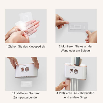 Avelena | Automatischer Zahnbürstenhalter und Zahnpastaspender Set