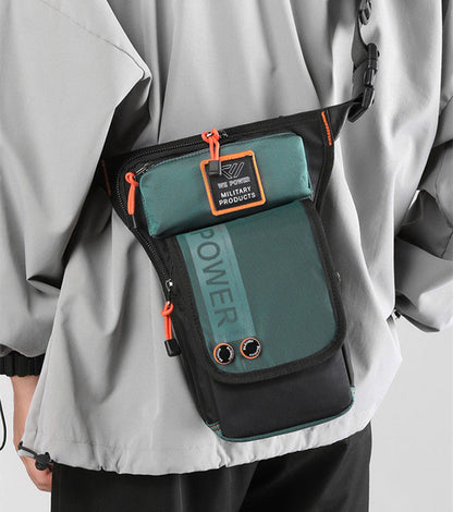 Avelena | Personalisierte Herren Motorrad Stil Wasserdichte Nylon Bein Brusttasche