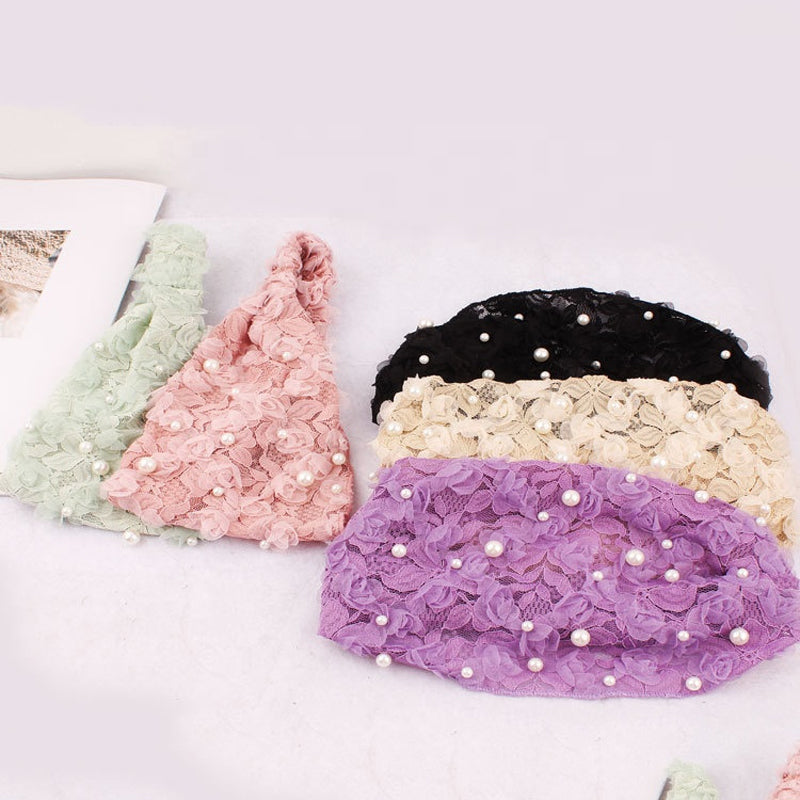 Avelena | Gehäkelte Perlen Bandana Elastisches Stirnband