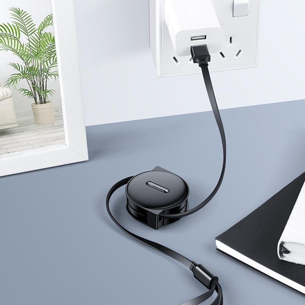 Avelena | 3-1 Ausziehbares Ladekabel Für Ios, Micro und Type-C