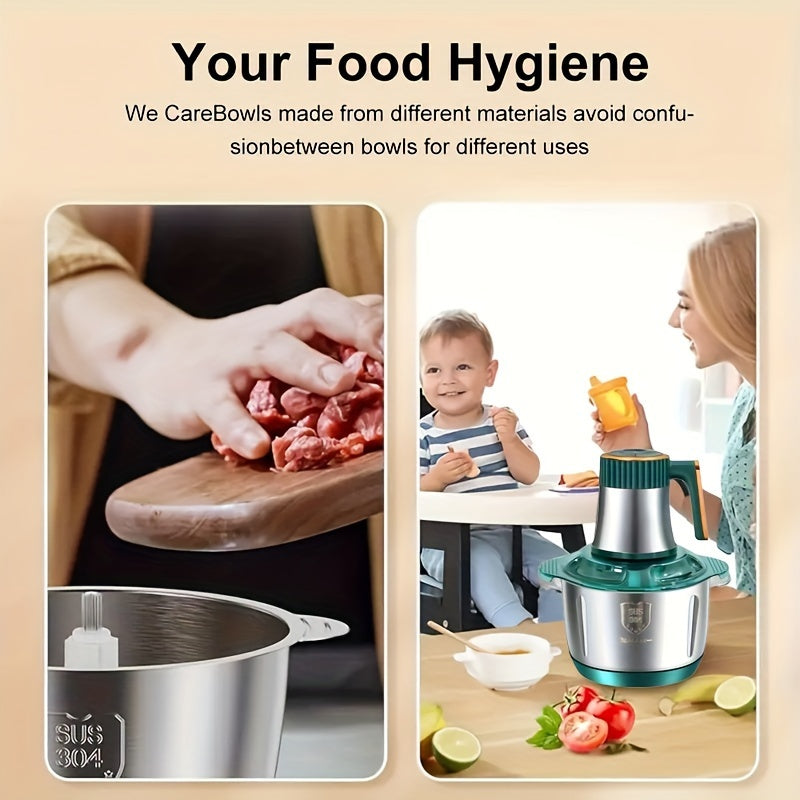 Avelena | Edelstahl Lebensmittelprocessor – Leistungsstarker Fleischwolf & Gemüseschneider (5L, 5000 U/min)