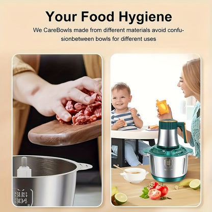 Avelena | Edelstahl Lebensmittelprocessor – Leistungsstarker Fleischwolf & Gemüseschneider (5L, 5000 U/min)