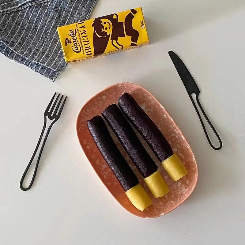 Avelena | Outline Edelstahl Besteck Set – Modernes Design mit Hohlgriffen – 3-teilig für Dinner & Dessert
