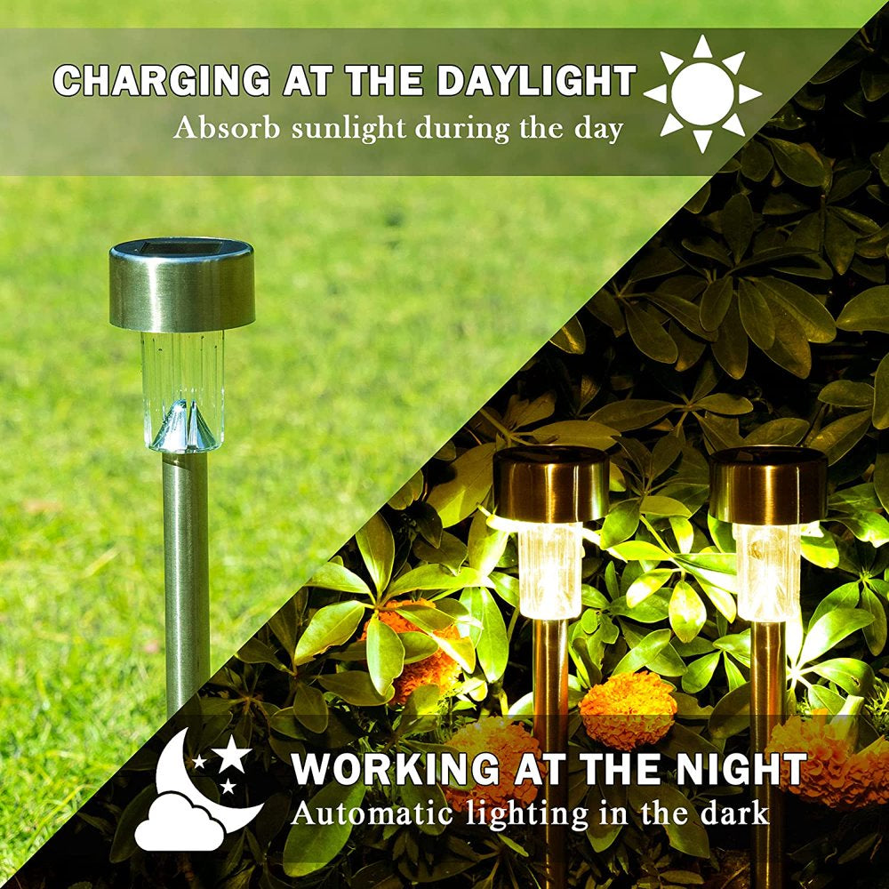 Avelena | Edelstahl Außen-Solarlichter Für Den Gehweg - Wasserdicht, Led Landschaftsbeleuchtung Solarbetriebene Lichter Solar Gartenlichter Für Gehwege Patio Garten