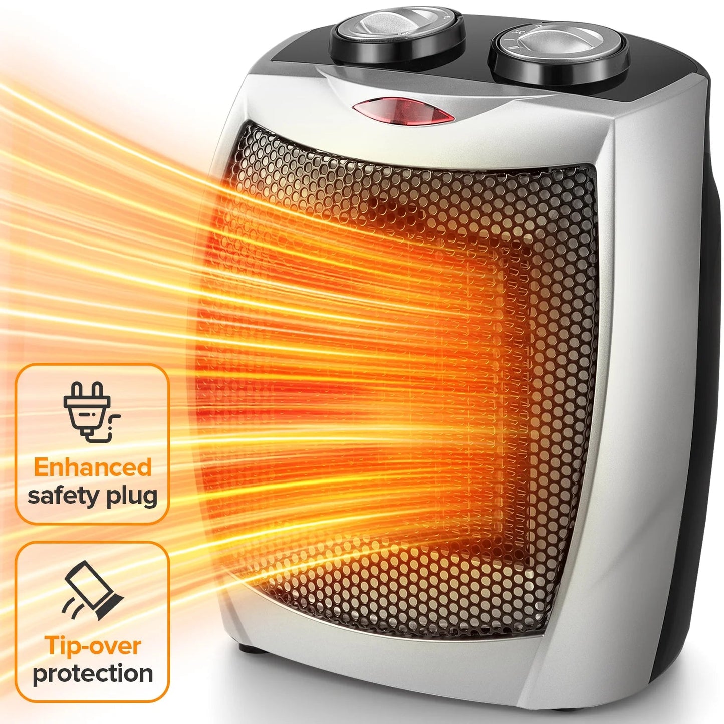 Avelena | Tragbarer Kompakter 950W/1500W Heizlüfter mit Thermostat - ETL Zertifiziert
