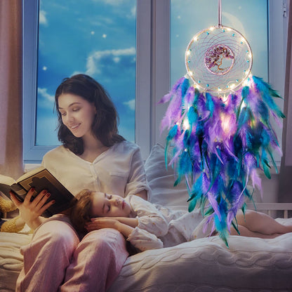 Avelena | Frendorf Kristall Lebensbaum Feder Glühen Traumfänger