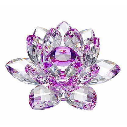 Avelena | 80Mm Quarz Kristalle Lotusblume Handwerk Glas Fengshui Ornamente Heilende Kristalle Zuhause Party Wicca Dekor Yoga Geschenke Souvenir