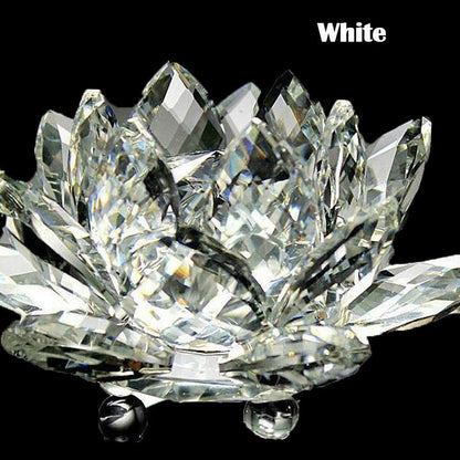 Avelena | 80Mm Quarz Kristalle Lotusblume Handwerk Glas Fengshui Ornamente Heilende Kristalle Zuhause Party Wicca Dekor Yoga Geschenke Souvenir
