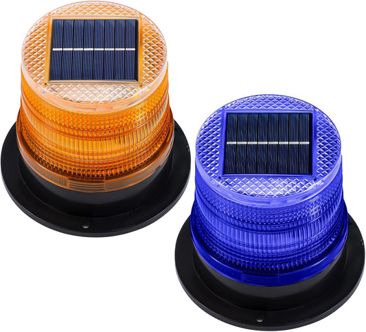 Avelena | Solarbetriebene Amber & Blaue Magnetische Stroboleuchten Set – Liora