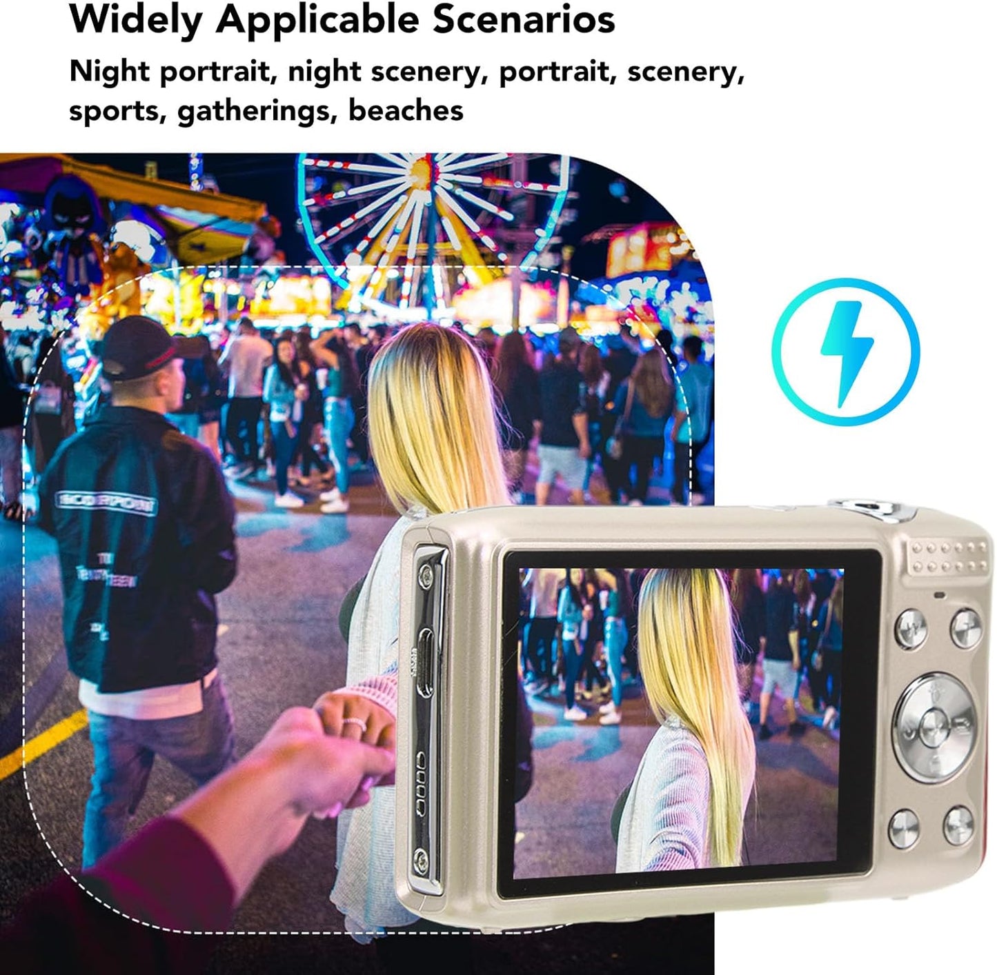 Avelena | 4K Kompakte Digitalkamera mit 58MP Fotos und 16X Zoom – Lumora