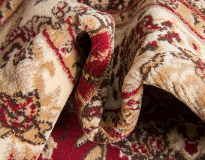 Avelena | Einzigartiger Webstuhl Kashan Traditioneller Blumen Teppich, 2 Fuß 7 Zoll X 10 Fuß, Oliv/Ivory