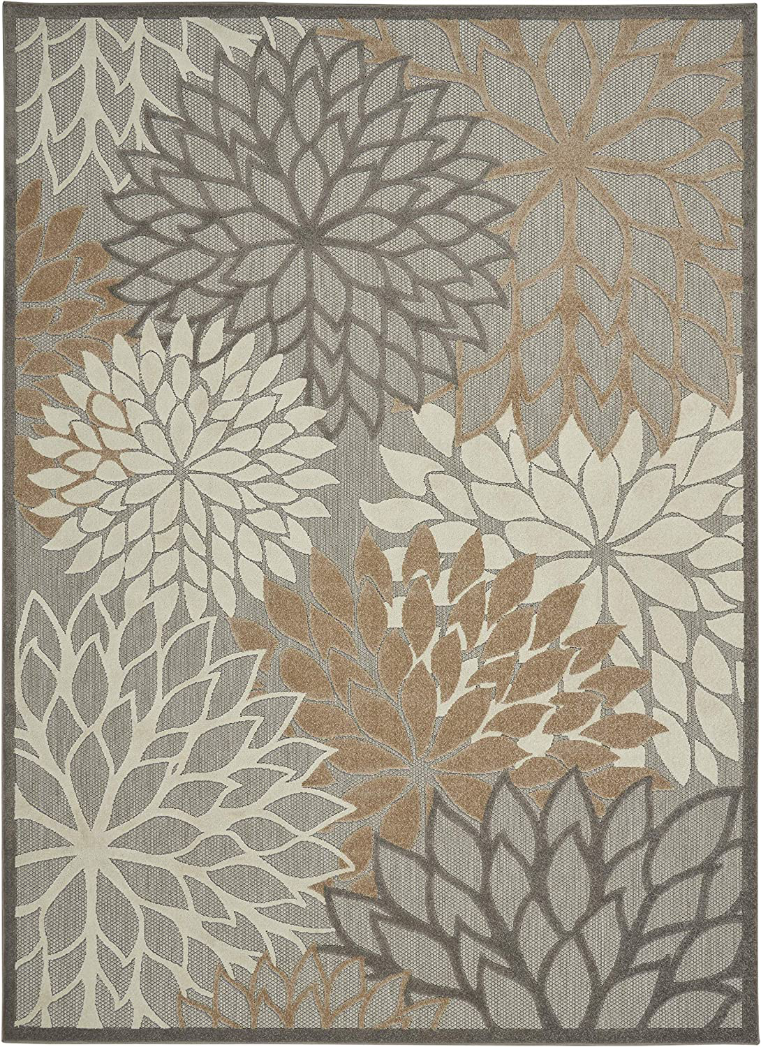 Avelena | Nourison Aloha Innen/Außenbereich Floral Rot Mehrfarbig 2'3" X 8' Bereich Teppich, (8' Läufer)