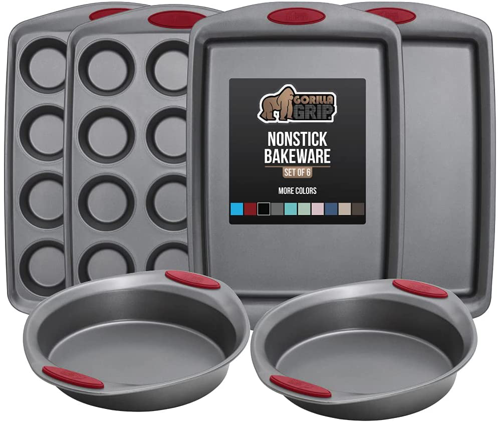 Avelena | Multipack Gorilla Grip Backutensilien Sets, Antihaft, Schwerlast Carbonstahl