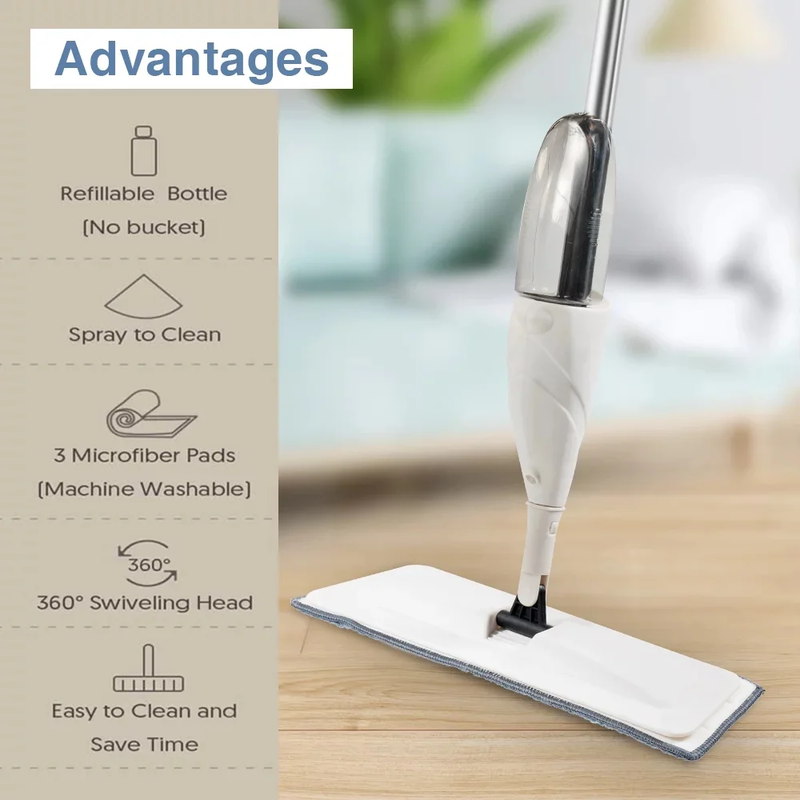 Avelena | Wet Dry Mikrofaser Spray Mop Für Die Bodenreinigung Mit 2 Waschbaren Pads