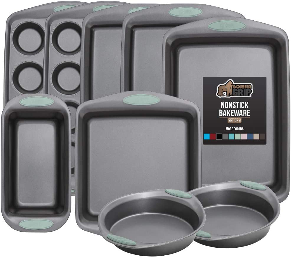 Avelena | Multipack Gorilla Grip Backutensilien Sets, Antihaft, Schwerlast Carbonstahl