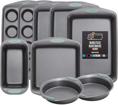 Avelena | Multipack Gorilla Grip Backutensilien Sets, Antihaft, Schwerlast Carbonstahl