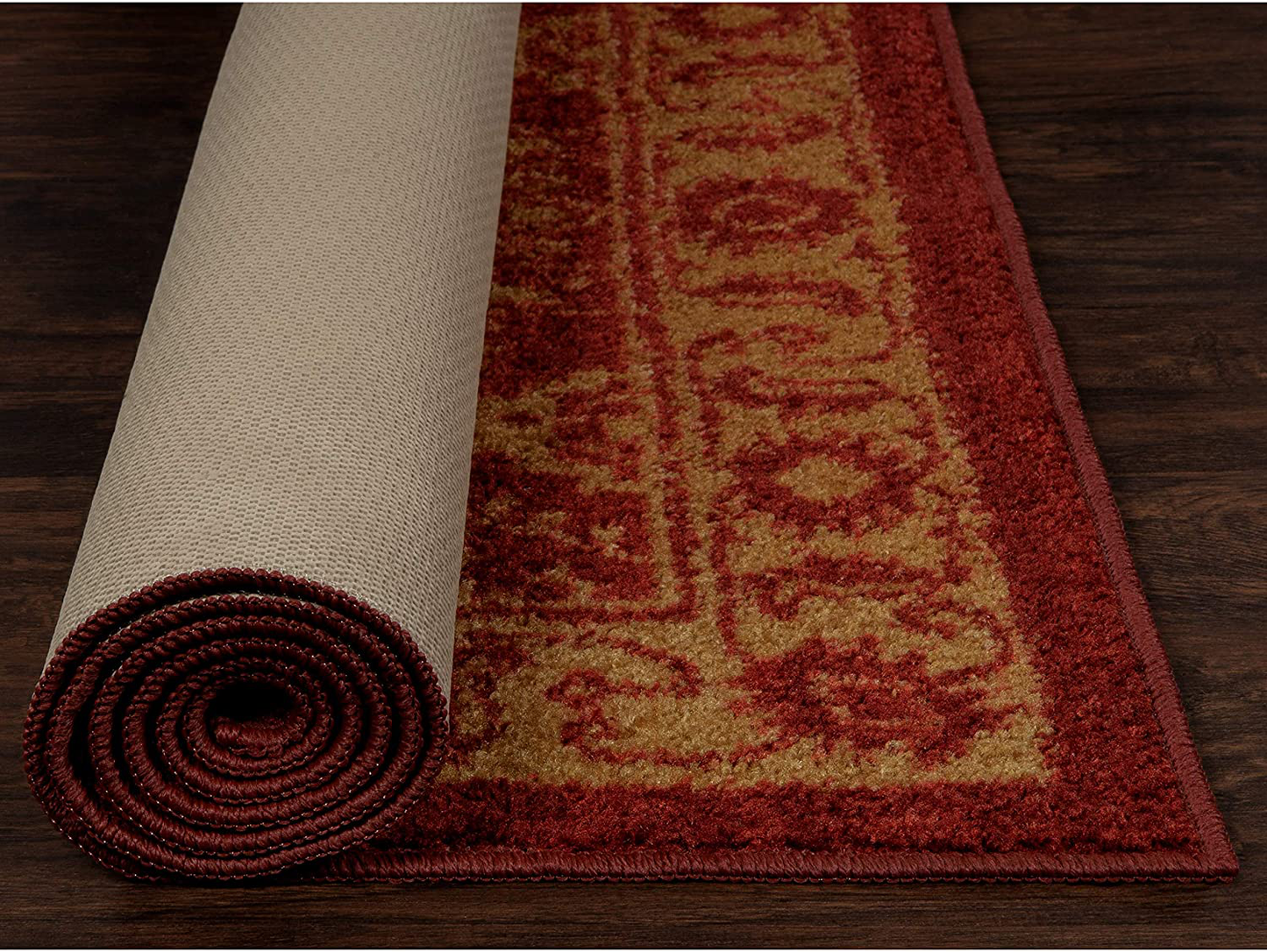 Avelena | Maples Rugs Georgina Traditioneller Teppich Für Wohnzimmer & Schlafzimmer [Hergestellt In Den Usa], 3'4 X 5, Weinbeere/Spa