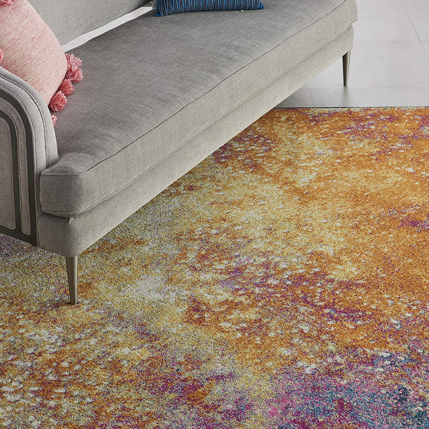 Avelena | Nourison Passion Bohemian Abstract Charcoal/Ivory 2'2" X 7'6" Bereich Teppich, (8' Läufer)