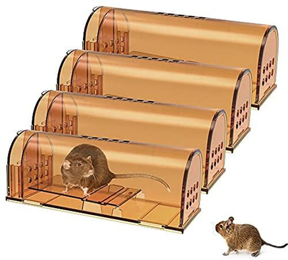 Avelena | 4Er-Pack Humane Mäusefallen Keine Toten, Lebendige Falle, Wiederverwendbare Falle Für Haus Und Außenbereich