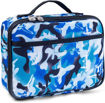 Avelena | Fenrici Shark Kinder-Mahlzeitenbox Für Jungen, Mädchen - Isolierte Lunch-Tasche, Weiche Trennwände, Geräumig, Bpa-Frei, Lebensmittelsicher, 27,4 Cm X 23,4 Cm X 9,7 Cm (Blauer Hai)