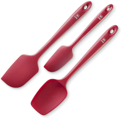 Avelena | Di Oro Nahtlos Serie 3-Teilig Silikon Schöpfset - 600°F Hitzebeständig Antihaft Gummi Küchenpalette Für Kochen, Backen Und Mischen – Bpa-Frei Und Lfgb-Zertifiziert Silikon (Schwarz)