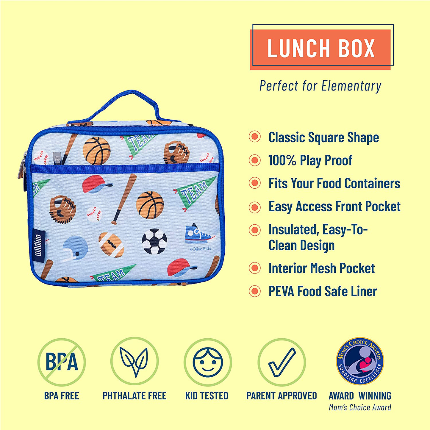 Avelena | Wildkin Kinder Isolierte Lunchbox Für Jungen Und Mädchen, Perfekte Größe Für Das Verpacken Von Warmen Oder Kalten Snacks Für Schule Und Reise, Mamas Wahlpreisgewinner, Bpa-Frei, Olive Kids (Dinosaurierland)