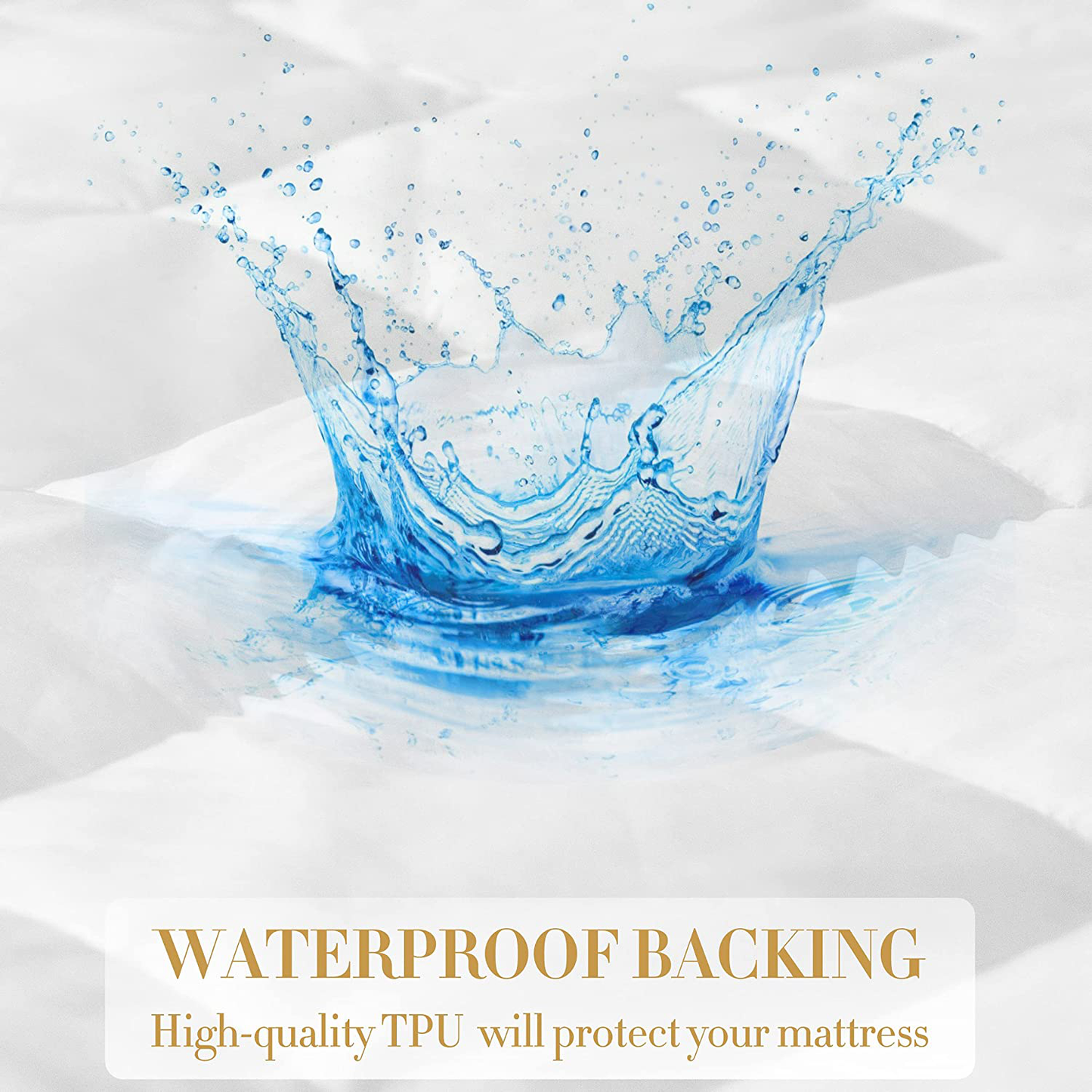 Avelena | Königin Größe Lagengenähte Fitted Matratzenauflage, 100% Wasserdicht Atmungsaktive Matratzenauflage, Ultra Weiche Alternative Füllung Matratzenbezug, Dehnt Sich Bis Zu 21 Zoll Tiefe Tasche (Weiß)