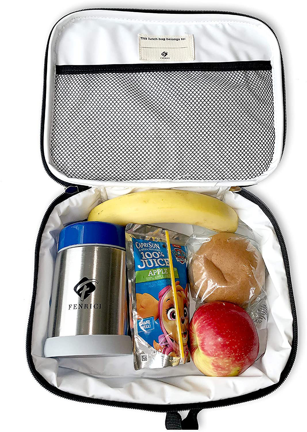 Avelena | Fenrici Shark Kinder-Mahlzeitenbox Für Jungen, Mädchen - Isolierte Lunch-Tasche, Weiche Trennwände, Geräumig, Bpa-Frei, Lebensmittelsicher, 27,4 Cm X 23,4 Cm X 9,7 Cm (Blauer Hai)