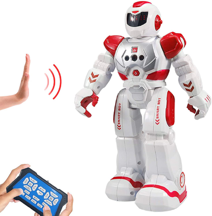 Avelena | Fernbedienung Robot Für Kinder, Sikaye Intelligenter Programmierbarer Roboter Mit Infrarot-Controller Spielzeuge, Tanzen, Singen, Mondzyklus Und Led Augen, Gestensensor Roboterset Für Kinderunterhaltung (Rot)