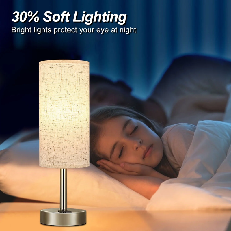 Avelena | 3 Wege Dimmbar Touchlampe, Usb C&A Schnellladeanschlüsse
