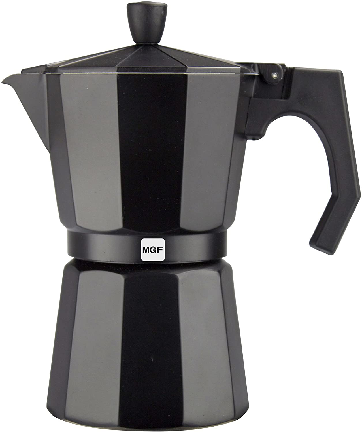 Avelena | Magefesa 01Pacfkeb06 Kenia Aluminium 6 Tassen Kaffeemaschine, Schwarz