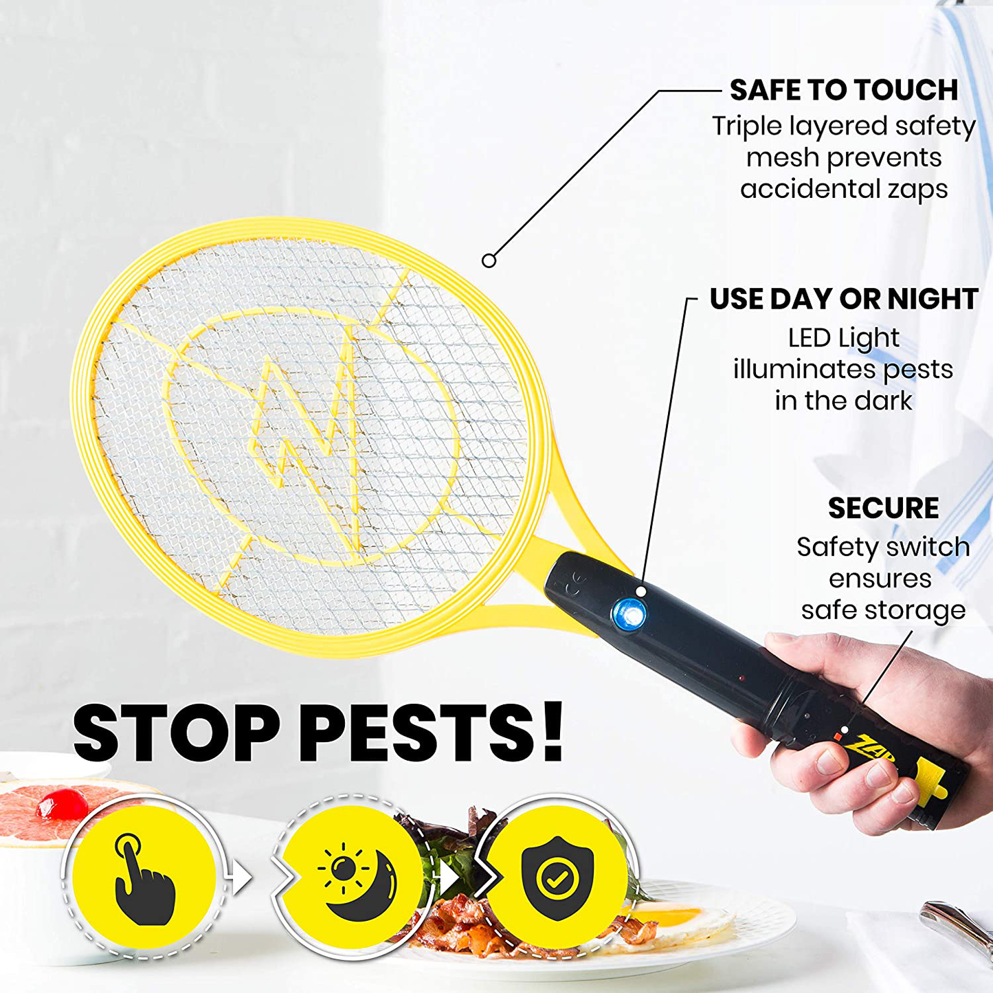 Avelena | Zap It Bug Zapper Wiederaufladbarer Bug Zapper Raclette, 4.000 Volt, Usb Ladekabel, 2 Packung