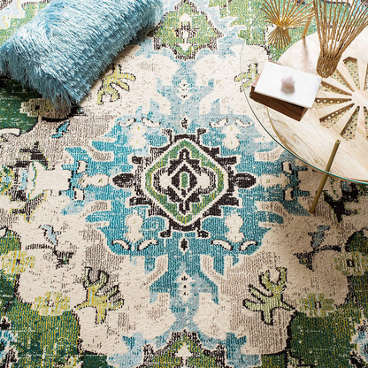 Avelena | Safavieh Monaco Kollektion MNC243D Boho Chic Medaillon Abgenutzt Nicht schütten Fleckenresistent Wohnzimmer Schlafzimmer Läufer, 2'2" x 8', Pink / Mehrfarbig