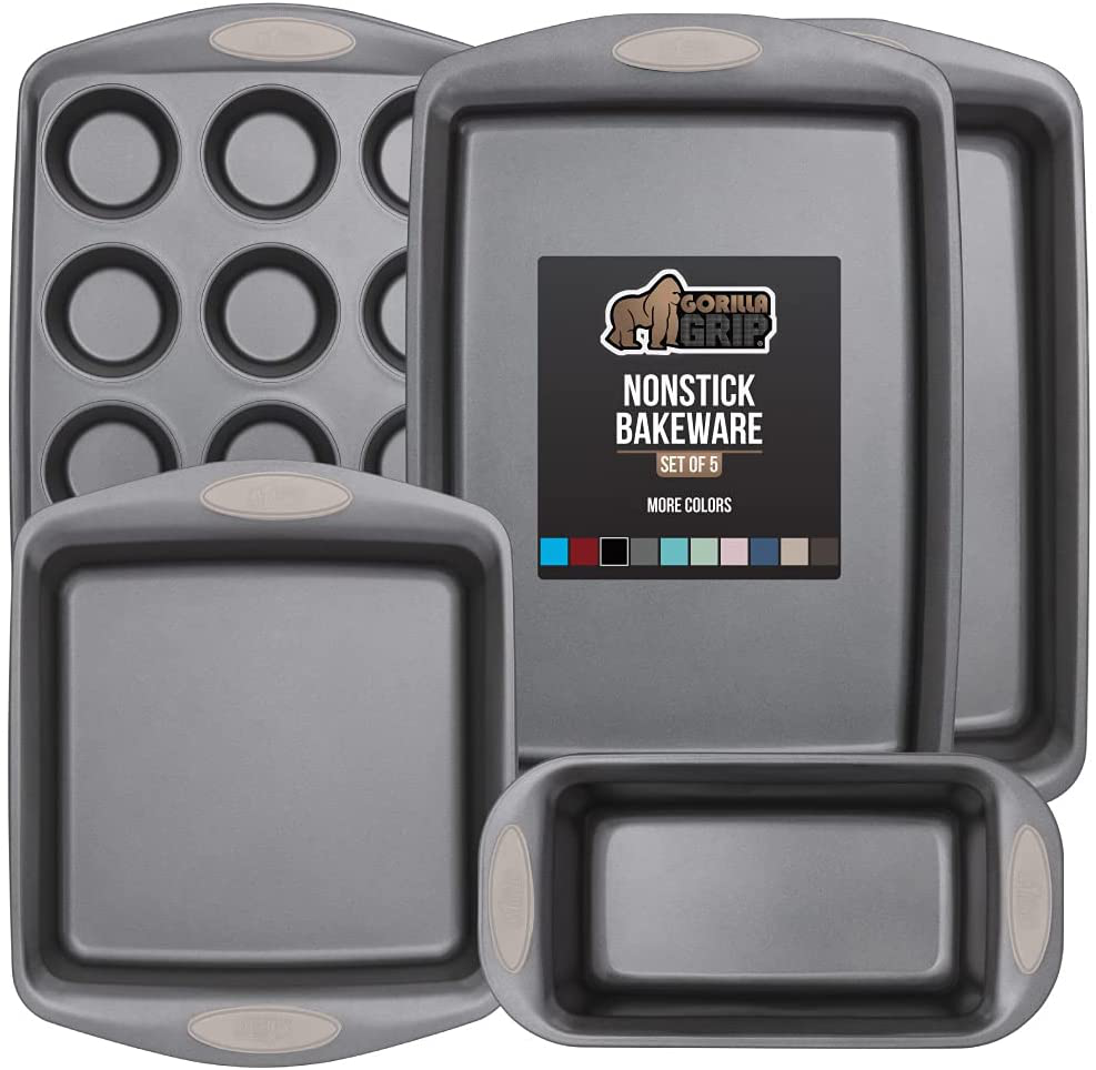 Avelena | Multipack Gorilla Grip Backutensilien Sets, Antihaft, Schwerlast Carbonstahl