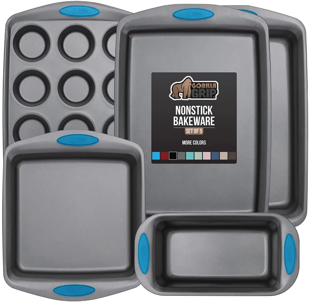 Avelena | Multipack Gorilla Grip Backutensilien Sets, Antihaft, Schwerlast Carbonstahl