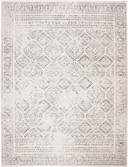 Avelena | Safavieh Tulum Collection Tul264A Marokkanisches Boho Abgenutzt Nicht-Fallendes Wohnzimmer Schlafzimmer Bereich Teppich, 5' X 5' Fransen, Elfenbein / Grau
