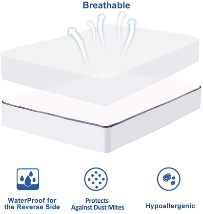 Avelena | Whatsbedding Wasserdichter Matratzenschoner Twin Xl Größe Baumwolloberfläche Alternative Füllung Plüsch Dicke Matratzenoberdecke-Gefüllt Quiltet (Wasserdichter Twin Xl)