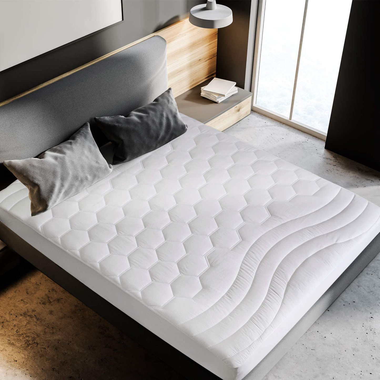 Avelena | Bedsure Twin Matratzenauflage Tiefe Tasche - Gepolsterter Matratzenschoner Für Twin Bett Kissenober Matratzenauflage Einfach, Laken Matratzenschoner, 39X75 Zoll, Weiß