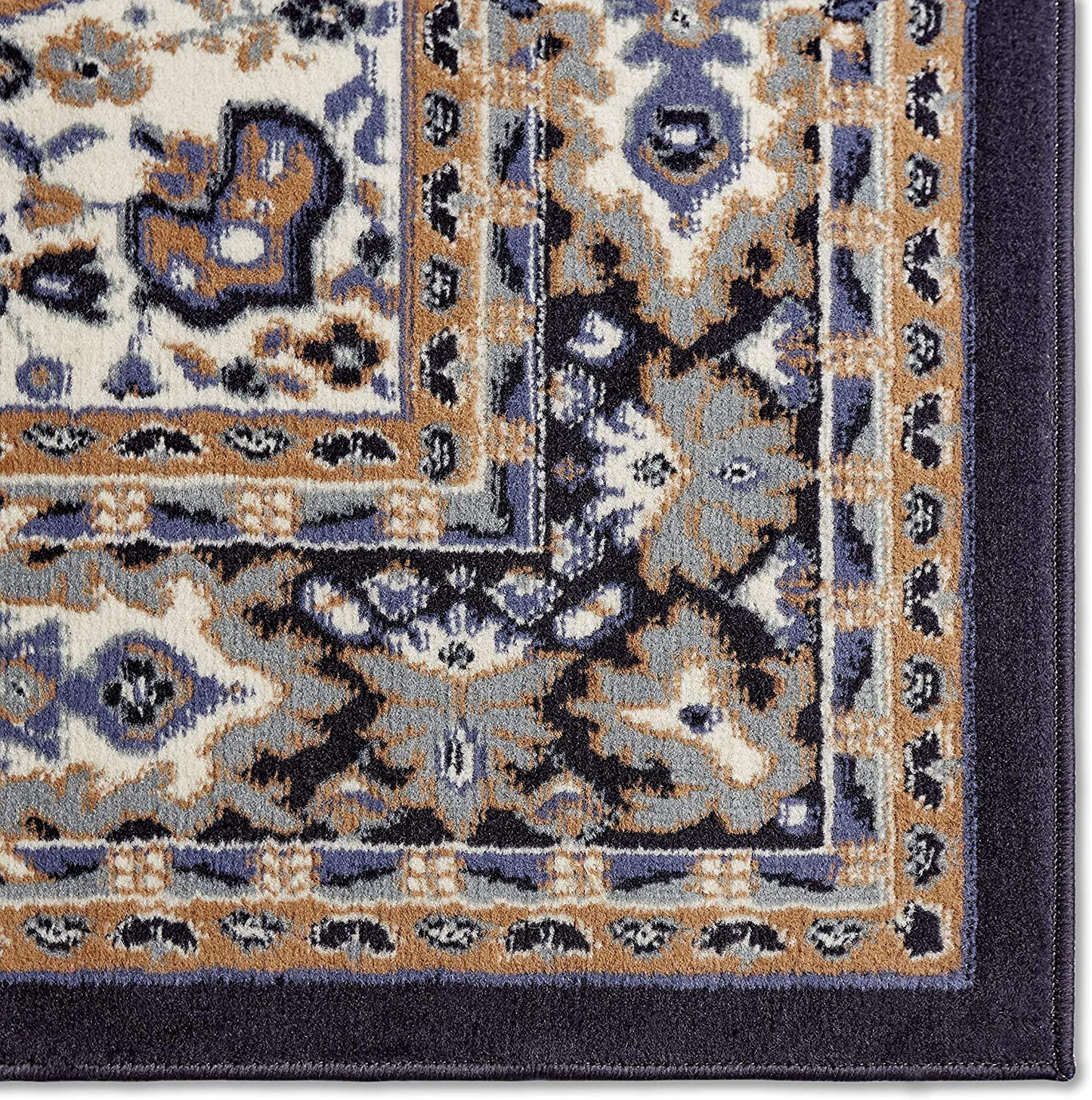 Avelena | Home Dynamix Premium Sakarya Traditionell Medaillonrand Teppich, Mitternachtsblau, 1'9"X7'2" Läufer