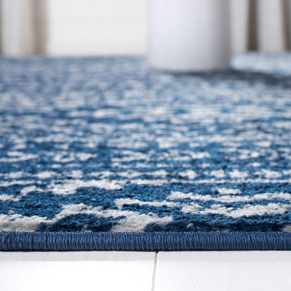 Avelena | Safavieh Tulum Kollektion Tul272N Marokkanisches Boho Tribal Nicht-Fusselnd Wohn- Schlafzimmer Teppich, 5' X 5' Quadrat, Marineblau / Elfenbein