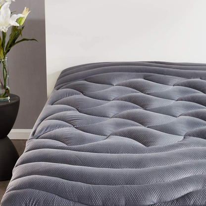 Avelena | SLEEP ZONE Premium Matratzenauflage Kühl Überfüllt Flauschig Weicher Topper Zonen-Design Bis zu 21 Zoll Tiefe Tasche mit Elastischem Rock, Grau, Cal King