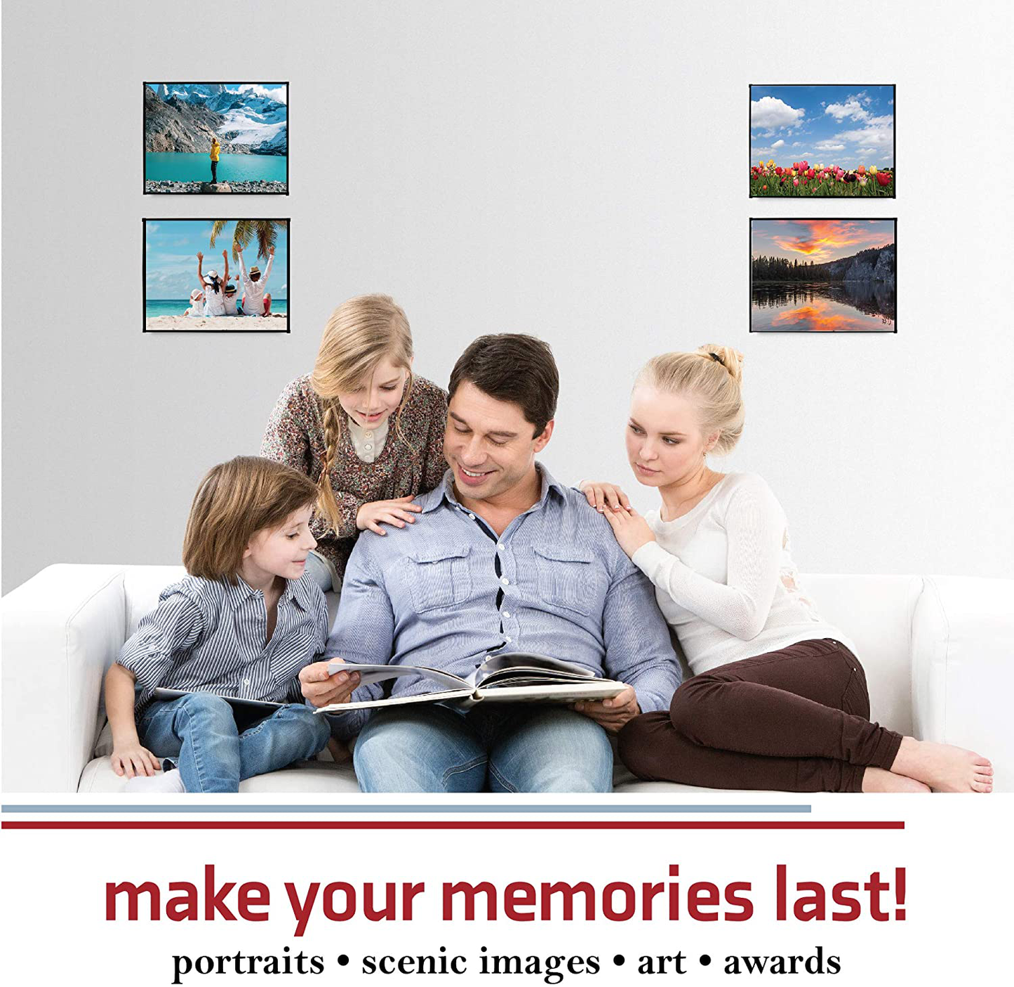 Avelena | Mantel 5x7 Zoll Frontlader Bilderrahmen - Weiß - Kunst Wandhängender Tisch - Familiengalerie Mehrfachrahmen - 6er Pack