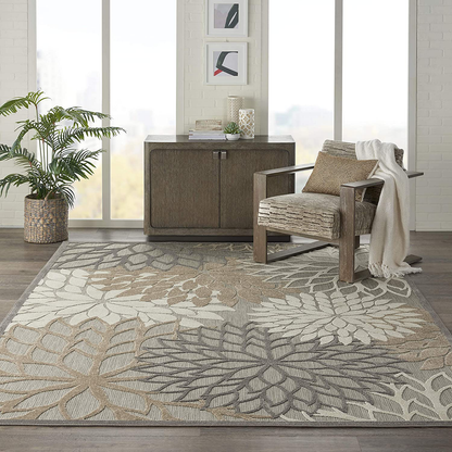 Avelena | Nourison Aloha Innen/Außenbereich Floral Rot Mehrfarbig 2'3" X 8' Bereich Teppich, (8' Läufer)