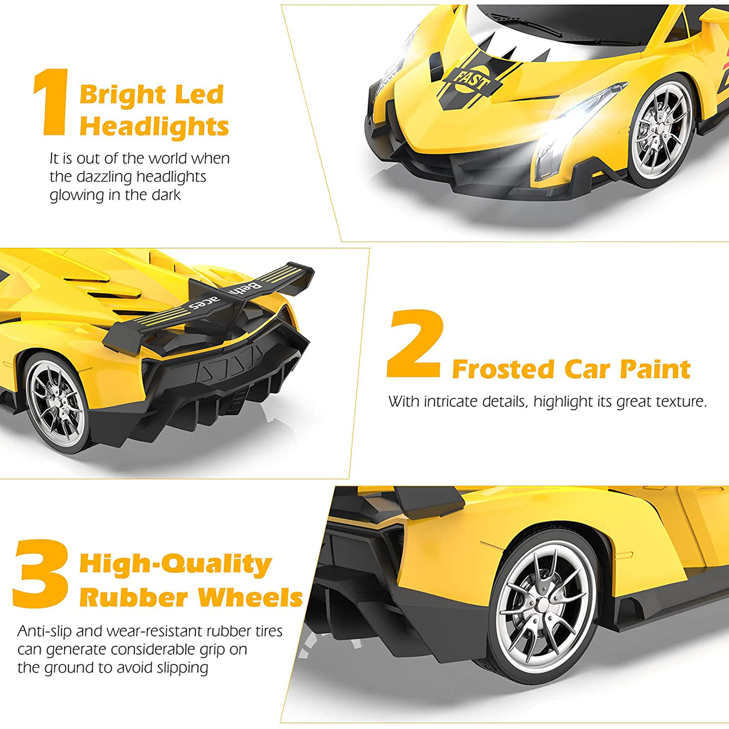 Avelena | Growsland Fernbedienungsauto Rc Autos Weihnachtsgeschenke Spielzeug Für Kinder 1/18 Elektrisch Sport Renn Hobby Rc Crawler Spielzeugauto Modell Fahrzeug Für Jungen Mädchen Erwachsene Inklusive Wiederaufladbare Batterien (Silber)