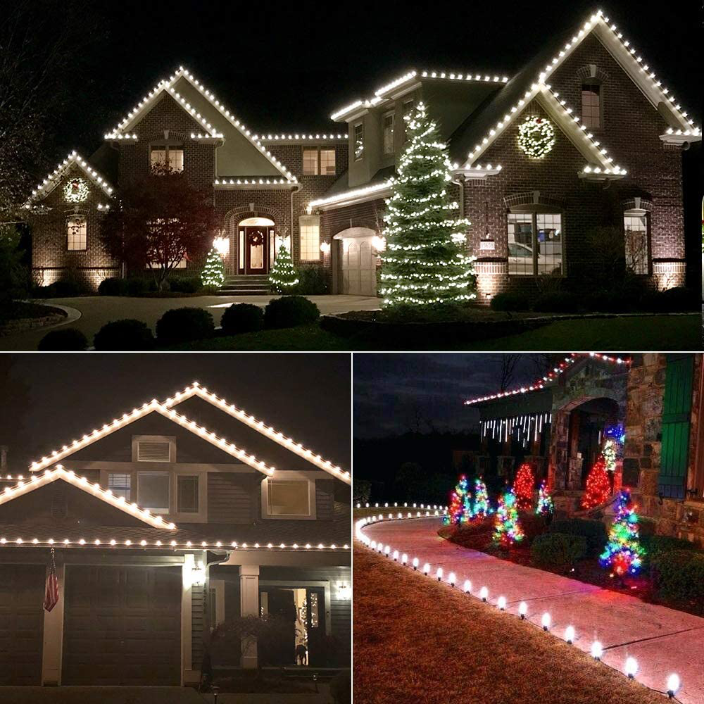Avelena | Brizled Rote Weihnachtslichter, 16 Fuß 25 Led Facettierte C9 Weihnachtslichter, Verbindbare 120V Ul Zertifizierte Weihnachtsbaumlichter